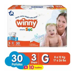 Pañales Winny Sec etapa 3 G x30 + 10 toallitas