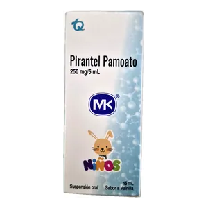 Pirantel pamoato 250 mg/5 mL suspensión oral niños MK