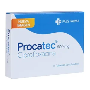 Procatec ciprofloxacina 500 mg tabletas recubiertas Faes Farma