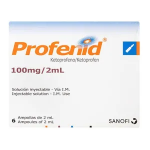 Profenid ketoprofeno 100 mg/2 mL solución inyectable Sanofi - Caja x 6