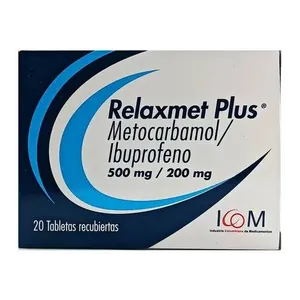Relaxmet Plus metocarbamol + ibuprofeno 500/200 mg tabletas recubiertas - Sobre x 10