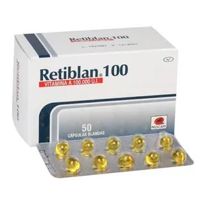 Retiblan 100 vitamina A 100.000 UI cápsulas blandas Procaps - Caja x 50