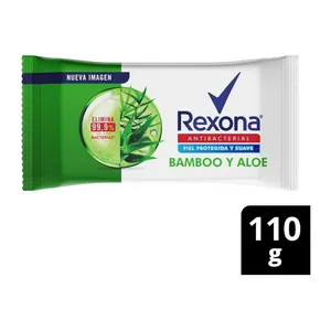 Rexona jabón antibacterial bamboo y aloe 110 g
