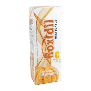 Roxidil vitamina C + zinc tabletas masticables mandarina - Caja x 100