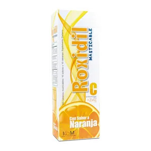 Roxidil vitamina C + zinc tabletas masticables naranja - Caja x 100