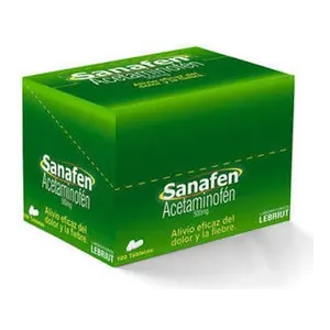 Sanafen acetaminofén 500 mg tabletas Lebriut - Caja x 100