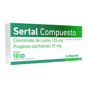 Sertal Compuesto clonixinato de lisina + propinox comprimidos recubiertos Megalabs