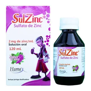 SulZinc sulfato de zinc 2 mg/mL solución oral 120 mL Humax