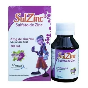 SulZinc sulfato de zinc 2 mg/mL solución oral 80 mL Humax