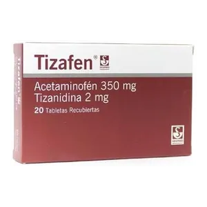 Tizafen acetaminofén 350 mg + tizanidina 2 mg tabletas recubiertas Siegfried - Caja x 20