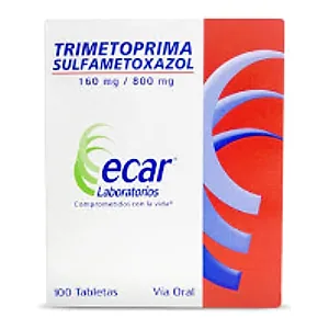 Trimetoprima + sulfametoxazol 160/800 mg tabletas Ecar - Sobre x 10