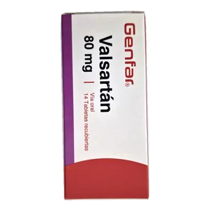 Valsartán 80 mg tabletas recubiertas Genfar