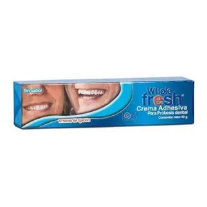 Whole Fresh crema adhesiva para prótesis dental sin sabor 40 g